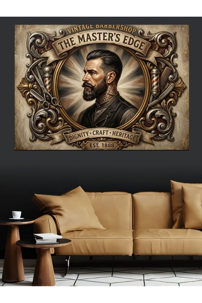 Artmeg Portret decorativ înrămat cu un bărbat carismatic cu barbă - Tablou di...
