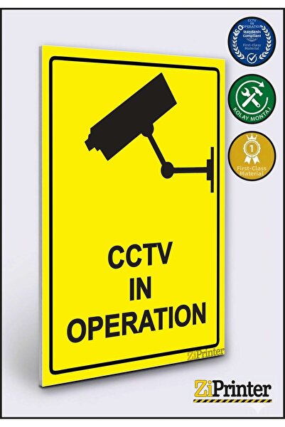 ZiPrinter Cctv in Operation Isg Warning Sign Dekota 15X20 cm