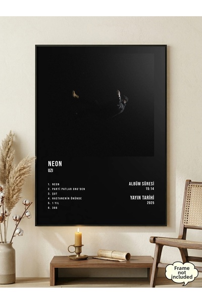 postercraft UZI Neon Album Design Poster modern cu panou decorativ pentru pic...