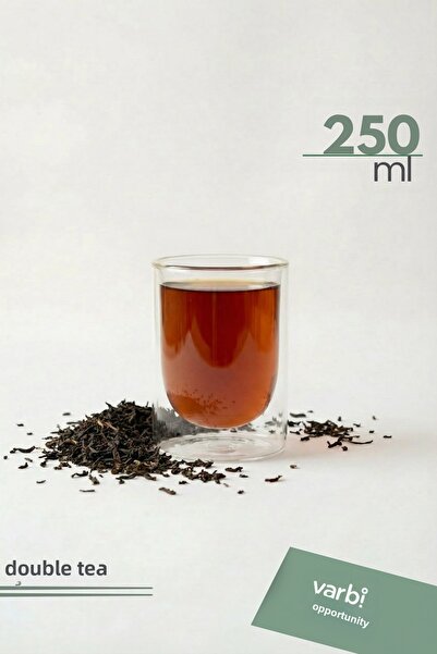 Varbifırsat Double Walled Borosilicate 250 ml Glass Cup – Heat Resistant Tran...