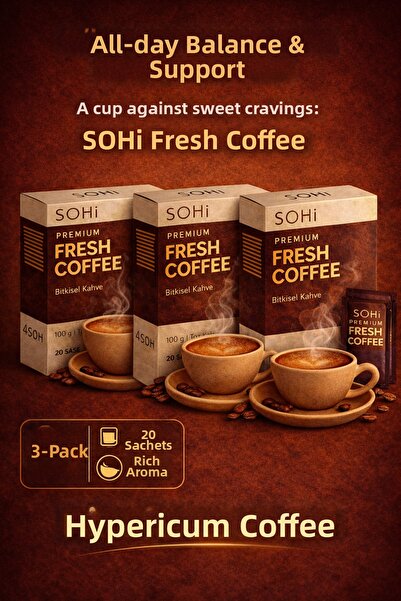 SOHİ Diet Coffee Set of 3 |   Herbal Coffee |   Support for Sweet and Snack C...