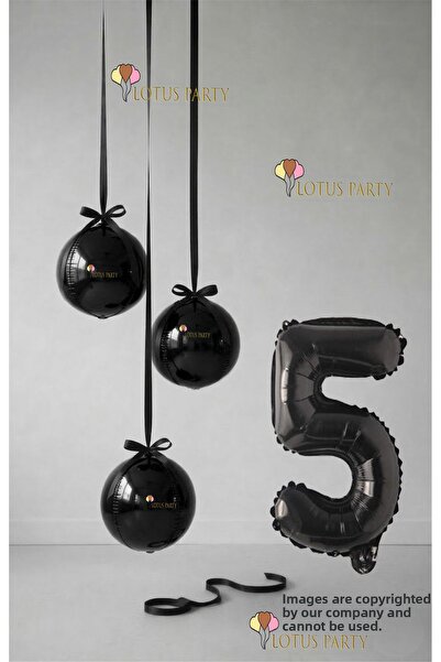 LOTUS PARTY مجموعة بالونات سوداء - بالون على شكل كرة أرضية سوداء - بالون على ...