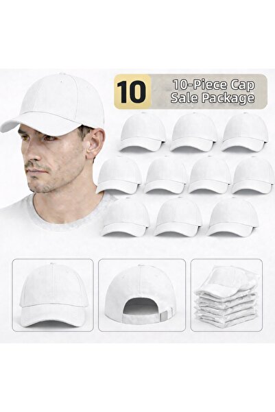 moda nokta Βασικό Καπέλο - λευκό 100% βαμβακερό Gabardine Unisex Μοντέλο 10 τ...