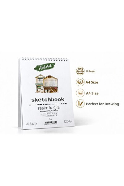 Artdesign Top Spiral A4 Sketch Pad 120Gr Painting Notebook 40Yp