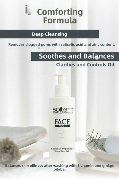 SOİTENN Salicylic Acid & Zinc Supported Face Wash Shampoo for Face/Oily Skin 200 ml