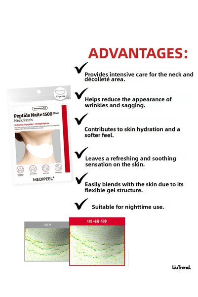 Medipeel Premium Peptide Naite 1500 Shot Neck Patch (3.5 g × 4 Pieces) Peptide Neck Patches Containing Spicules