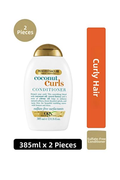 OGX Moisturizing Coconut Curls Sulfate-Free Care Cream for Curly Hair 385 ml X2
