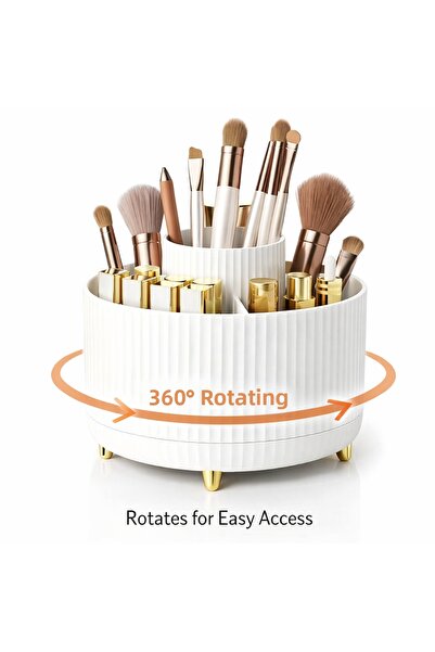 ŞURA MUTFAK Περιστρεφόμενος οργανωτής μακιγιάζ με 5 θήκες για βούρτσες, 360 μ...