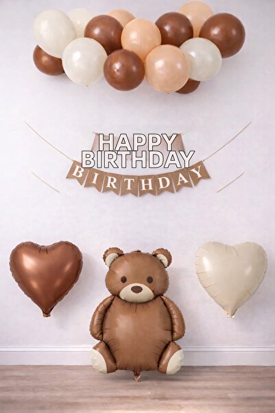 BALON DİYARI Σετ μπαλονιών γενεθλίων με θέμα το αρκουδάκι για όλες τις ηλικίε...