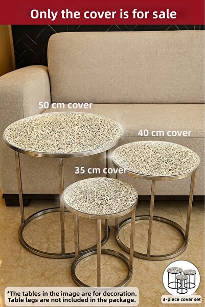 Rona Home Πολυτελές κάλυμμα τραπεζιού σαλονιού από PVC 3 τεμαχίων, αφαιρούμεν...