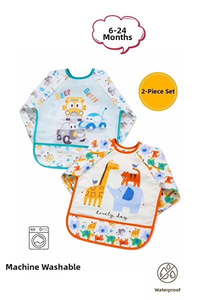 Ceylin Fashion Baby Bibs for Boys - Car and Lion Patterned Set of 2