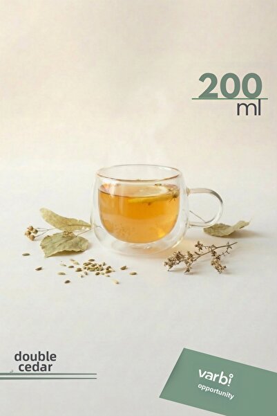 Varbifırsat Double Walled Glass Mug 200 ml – Heat Resistant Transparent Coffe...