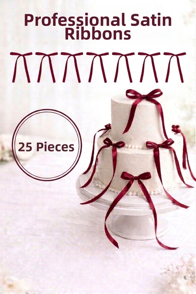 Mavi Masal 25 τεμάχια μακριά σατέν κορδέλα με φιόγκο |   Διακόσμηση Τούρτας, ...