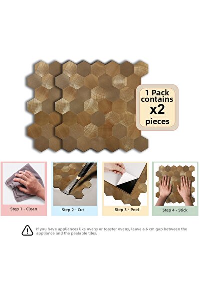 Stickez Tiles 3D Self-Adhesive Metal Composite Wall Tile 29 cm X 28.8 cm (2 P...