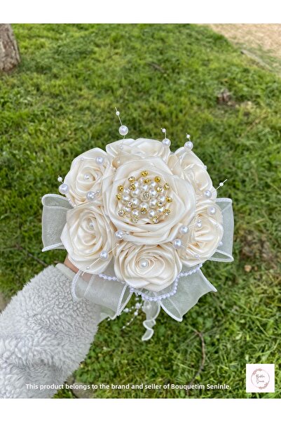 Buketim Seninle Νυφικό Λουλούδι, Νυφικό Λουλούδι από Σατέν με Πέτρες, Νυφική ...