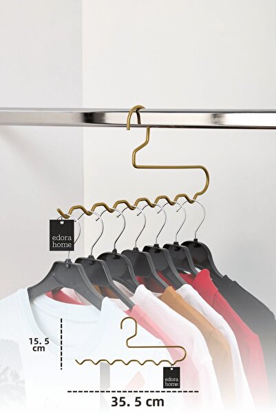 Edora Home Χρυσή κρεμάστρα ζιγκ-ζαγκ για ντουλάπα, παντελόνια, σάλια, κασκόλ,...