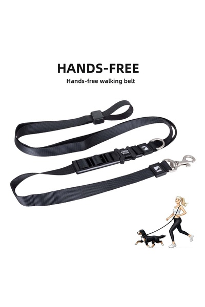 BloominBag Swissplus Urban Paws Noir Black Hands-Free Adjustable Dog Leash – ...