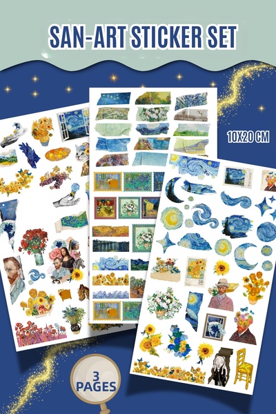Hume Craft Set de autocolante tematice cu arta lui Van Gogh
