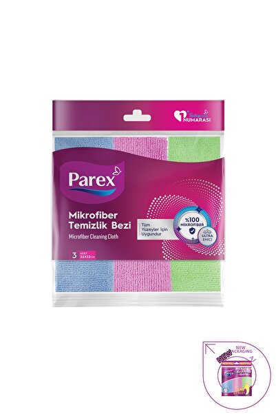 Parex Πανί καθαρισμού μικροϊνών μεικτών χρωμάτων 3 τεμαχίων Eco Pack