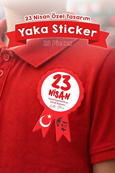 MSticker Σετ αυτοκόλλητων για το λαιμό 23 Απριλίου 25 τεμαχίων |   6x9 εκ. Αυ...