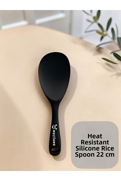 Multiamo Hard Tip Heat Resistant Fireproof Non-Stick Silicone Cooking Spoon 2...