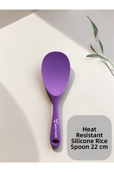 Multiamo Hard Tip Heat Resistant Fireproof Non-Stick Silicone Cooking Spoon 2...