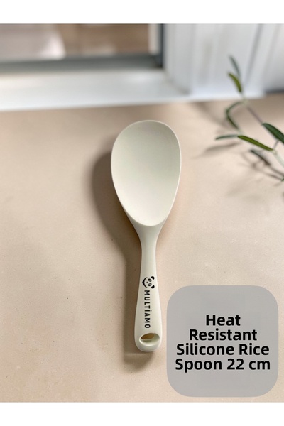 Multiamo Hard Tip Heat Resistant Fireproof Non-Stick Silicone Cooking Spoon 2...