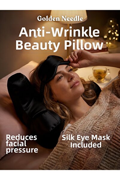 Golden Needle Μαξιλάρι ομορφιάς + Σατέν Μάσκα με Δώρο |   Σατέν κάλυμμα που μ...