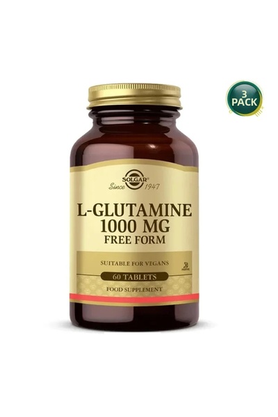 Solgar L-Glutamine 1000 Mg 60 Tablets 3 Pieces