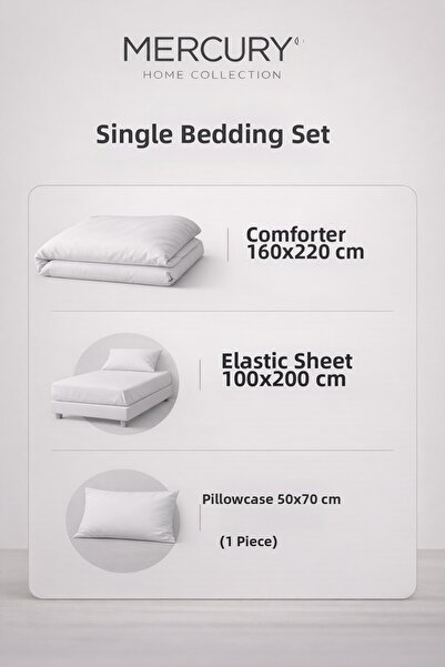 Mercury Single Duvet Cover Set with Elasticated Sheets Pink White