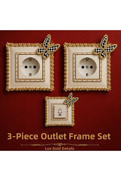 Marrone 3 Τεμάχια Χρυσό Διακοσμητικό Φιγούρα Πεταλούδας