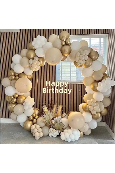 Aksesuar Σετ μπαλονιών 80 τεμαχίων Chrome Gold White Sea Sand