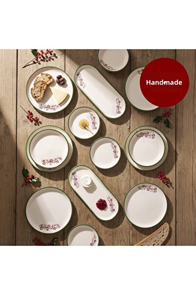 Aryıldız Rosella Green 14 Piece Breakfast Set for 6 People
