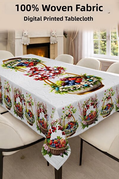 MonoHome Τραπεζομάντηλο Ζακάρ Υφαντό με Φρούτα 5D Ψηφιακό Σχέδιο - Ύφασμα που...