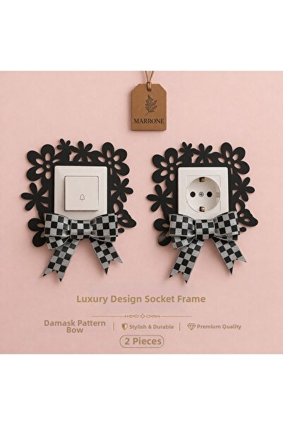 Marrone 2 τεμάχια γκρι ανθρακί πλαίσιο πρίζας με λεπτομέρεια κορδέλας