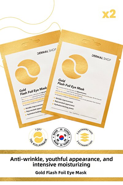 Dermal 3-Layer Flash Foil Gold - Eye Mask, Paper Against Bags 2 Pieces