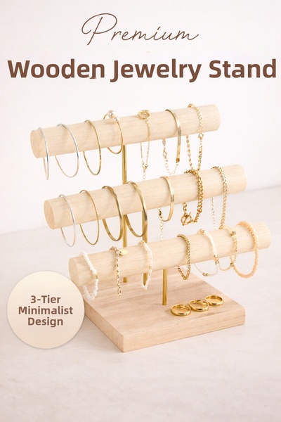 ostende Trium Premium Wooden Jewelry Organizer Decorative Bracelet Necklace S...