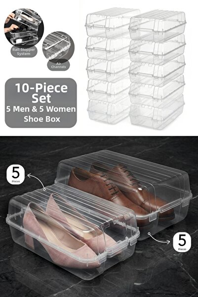 Meleni Home Θήκη οργάνωσης αποθήκευσης παπουτσιών - Seethrough
