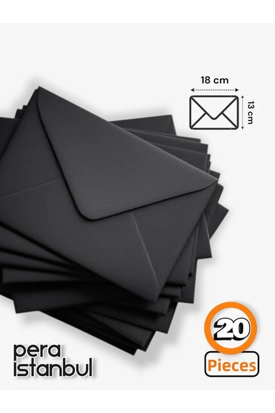 Pera İstanbul 20 Black Invitations - Luxury Greeting Card Letter Seal Wallet,...