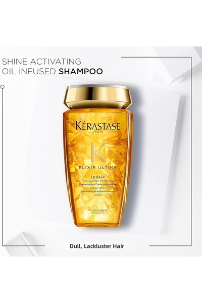 Kerastase Elixir Ultime Le Bain - 250ml Shiny Hair Shampoo with Argan Oil