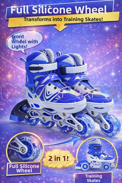 Doğan Oyuncak Dünyası Premium Silicone Roller Skates - Light-Up Silicone Roll...