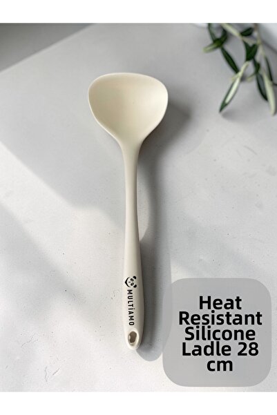 Multiamo Hard Tip Heat Resistant Fireproof Non-Stick Silicone 28 cm Ladle 1 P...