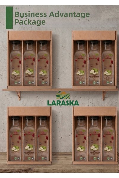 Laraska Organik عصير تفاح عضوي مركز 330 جرام × 12 عبوة اقتصادية مميزة