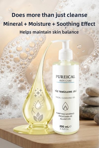 PUREICAL Skin Cleansing Set, Facial Cleansing Gel and Tonic