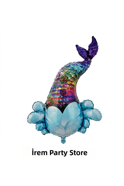 İrem Parti Dükkanı Sequin Mermaid Tail Foil Balloon Large Size 78X110
