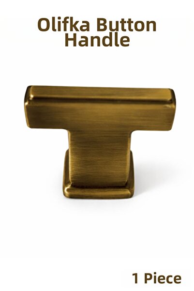 Badem10 LUX OLİFKA Ματ Αντικέ Κίτρινη Λαβή με Κουμπί Κομψής Σχεδίασης Λαβή Συ...