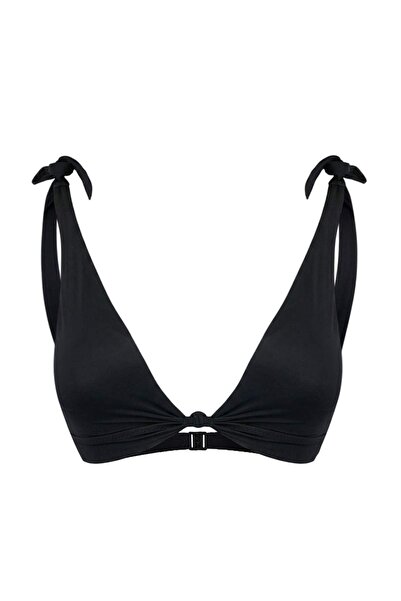 Συλλογή Trendyol Μαύρο μπλουζάκι μπικίνι με τριγωνικό κόμπο και κάλυψη TBESS2...