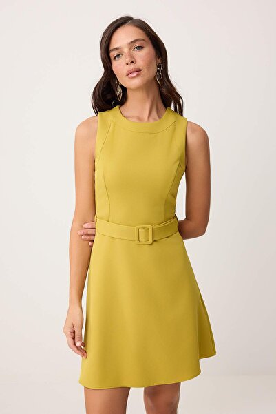 Συλλογή Trendyol Πράσινη φούστα Oil Με βολάν Κοντή / Μίνι Ελαστικό Υφαντό Φόρ...