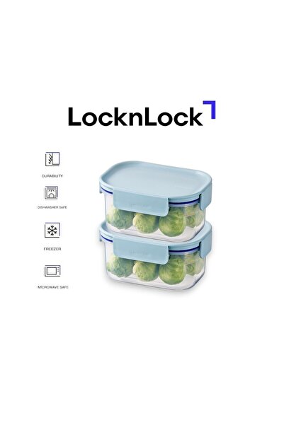 locknlock Classic Plus Rectangle Food Container 385ml (PACK of 2) – Mint, Air...
