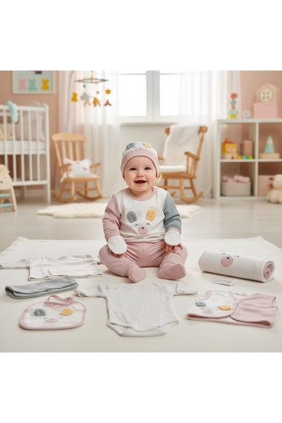 MİLAYS LİFE HOME COLLECTİON طقم زي للأطفال من GAYE BEBE بتصميم دب مع تفاصيل ل...